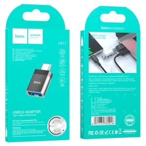 Hoco Adaptateur Otg Usb Type C Mâle Vers Type C Femelle NOIR