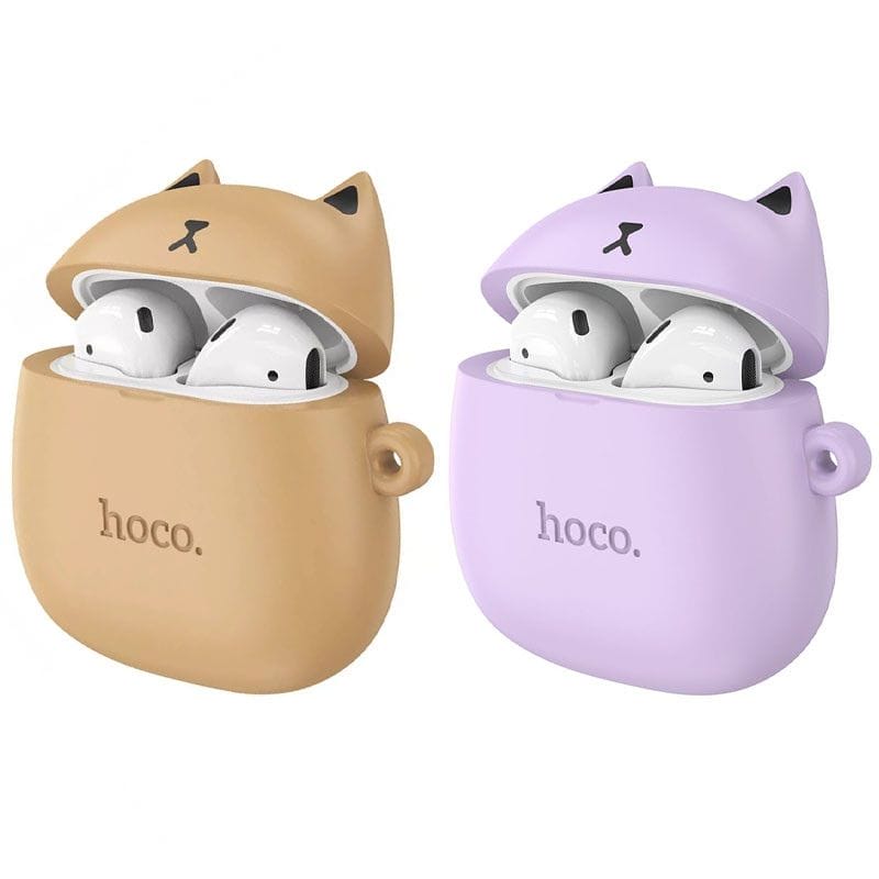 Écouteurs Sans Fil EW45 TWS Bluetooth 5.1 Forme de Chat/ Avec Etui Noir-Mauve et Marron – Image 6