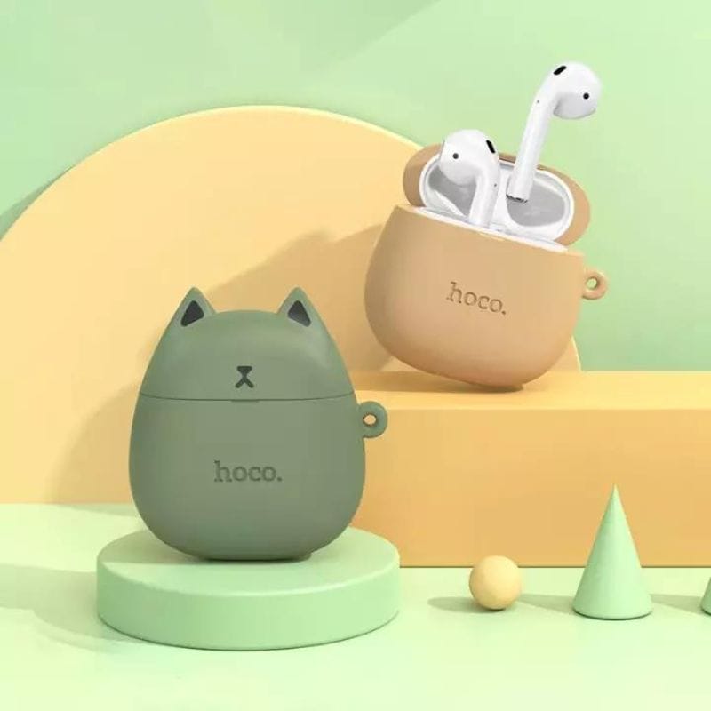 Écouteurs Sans Fil EW45 TWS Bluetooth 5.1 Forme de Chat/ Avec Etui Noir-Mauve et Marron – Image 8